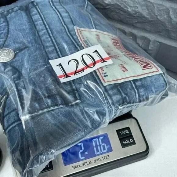 True Religion Mens size 38 rainbow ricky jeans distressed hem 1201 - Picture 11 of 11